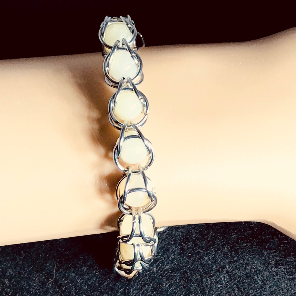 Artisan Italian Onyx Captured Bead Bracelet